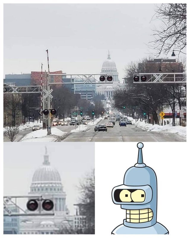 You call it an antenna? - The photo, Bender, Antenna, Traffic lights, Futurama