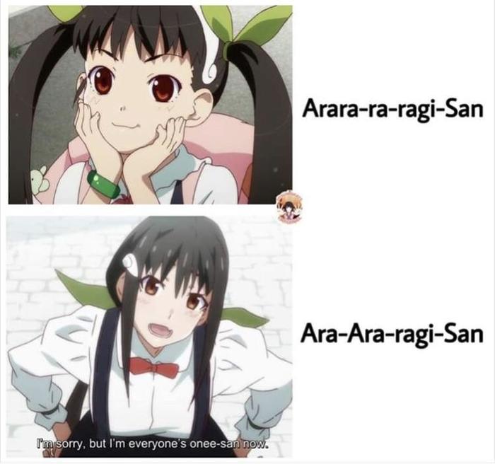 Lvl 1 loli, lvl 100 onee-san - Anime, Monogatari series, Hachikuji Mayoi, Zoku-Owarimonogatari, Memes