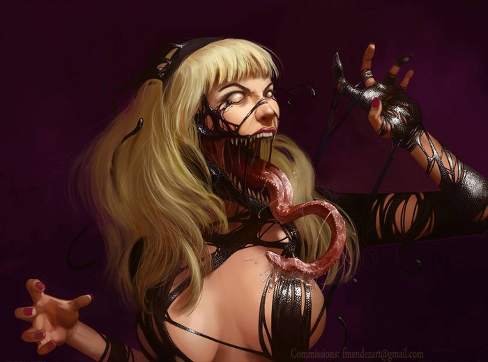 Gwenom - NSFW, Gwenom, Venom, Gwen Stacy, Marvel, Art