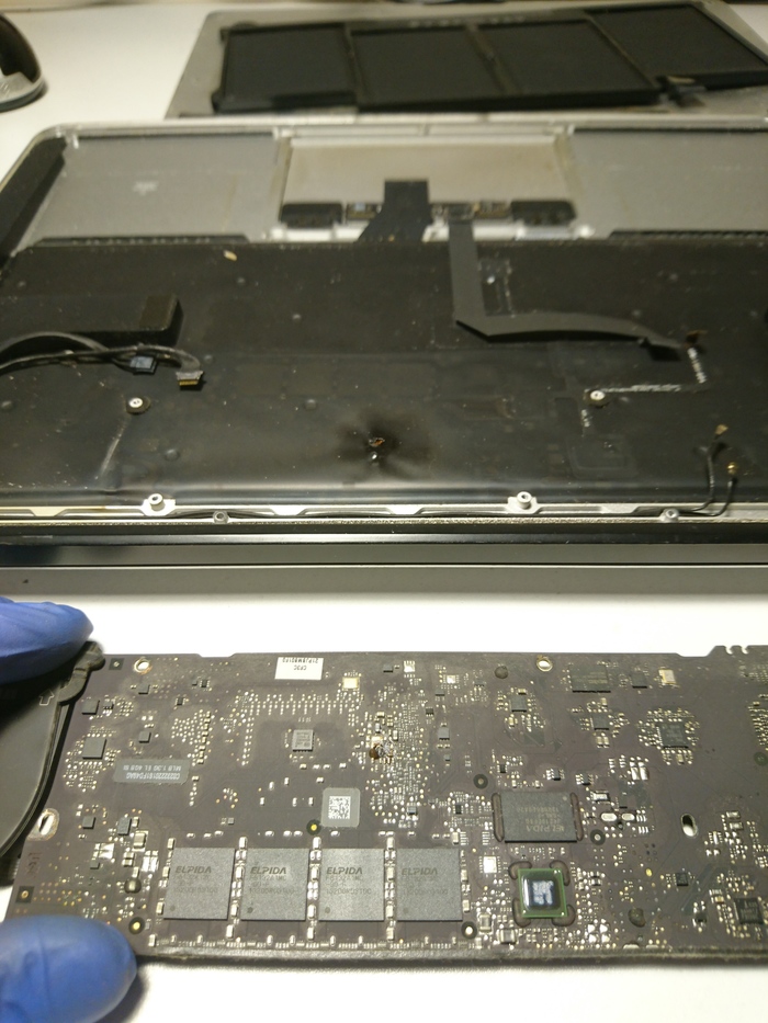 Burnt out 3.3V power on Macbook Air (13-inch, Mid 2013, A1466 EMC2532) - My, Laptop Repair, Macbook, Apple, Repair of equipment, Longpost