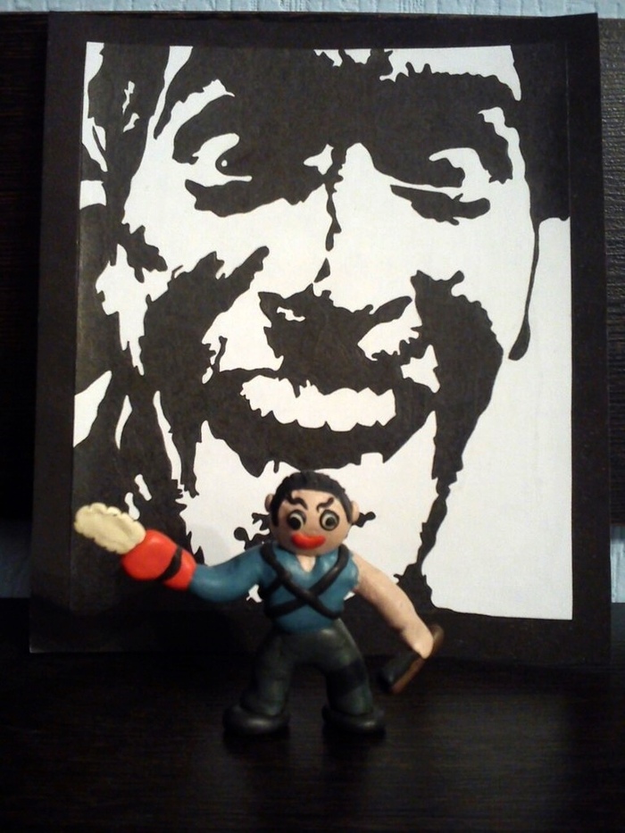 The Evil Plastilin - My, , Plasticine, Drawing, Ash, Evil Dead