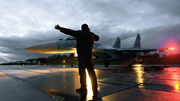 Su-27 escorted American B-52s over the Baltic twice a day - Society, Russia, Su-27, , USA, Air force, The border, Риа Новости, Boeing B-52 bomber