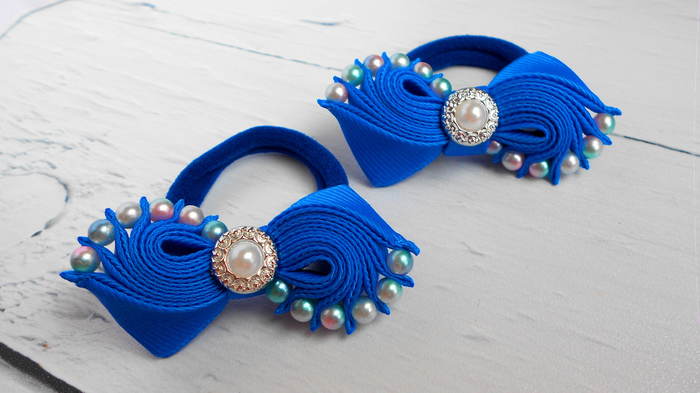 БАНТИКИ РАКУШКИ ИЗ ЛЕНТ  Канзаши.