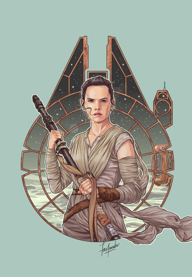 Art by darthfar - Star Wars, Rey, Finn, , Art, Tumblr, Longpost, By Dameron