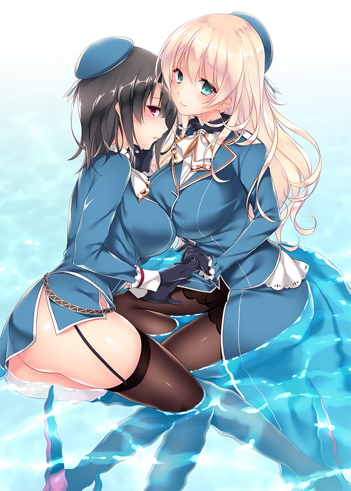 Atago &amp; Takao - NSFW, Atago, Takao, Kantai collection, Yuri, Anime, Longpost