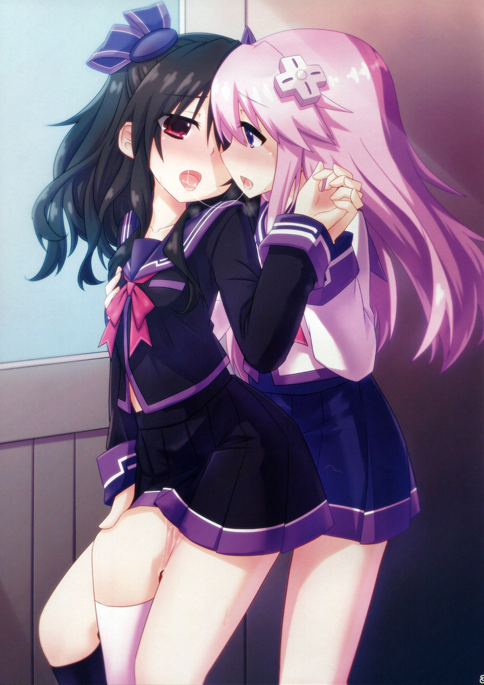 Uni X Nepgear - NSFW, Anime art, Anime, Hyperdimension neptunia, , Nepgear, Uni, Yuri