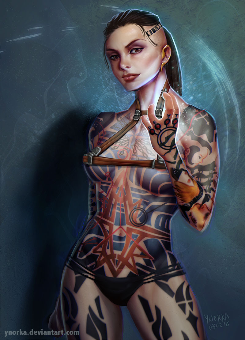 Jack - NSFW, Ynorka, Арт, Mass Effect, Джек, Девушки