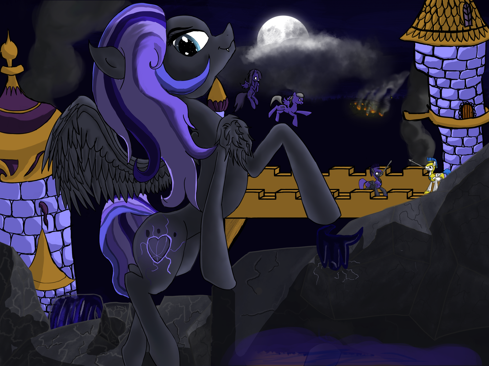 Nightmare Midnight - My, My little pony, Midnightcloud, Drawing, My