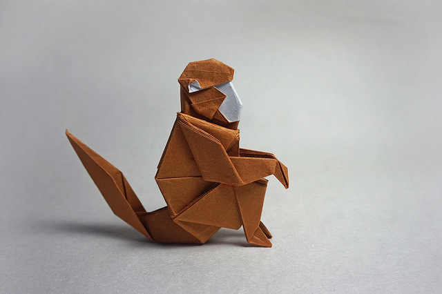 Символ 2016 года своими руками - обезьяна оригами из бумаги для начинающих