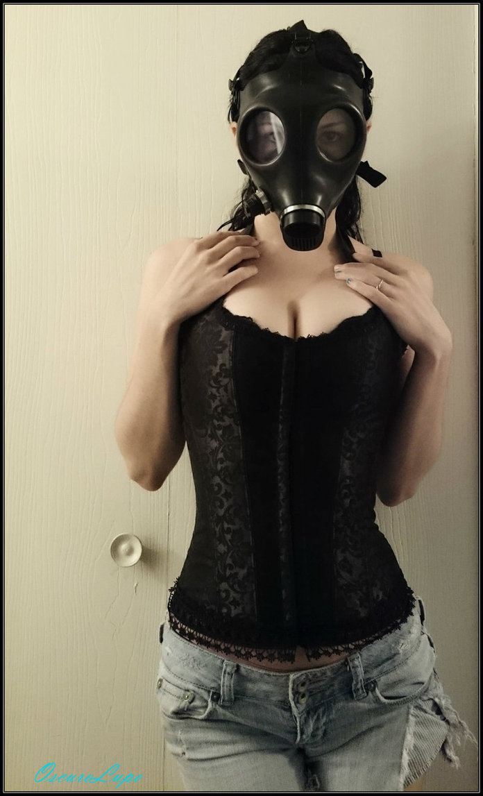 When sexy even in a gas mask) - NSFW, Girls, beauty, Mask, Boobs, Longpost