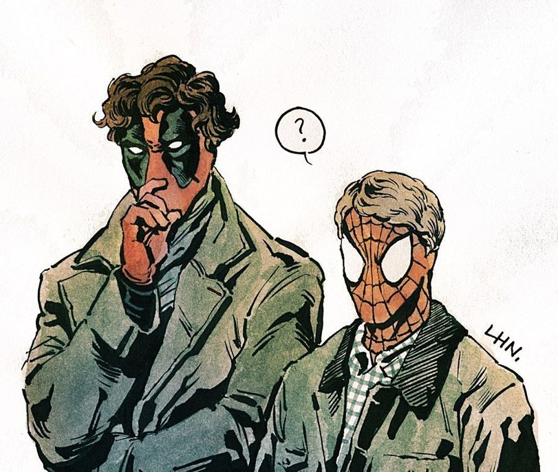 Longpost: Deadpool and Spiderman's Complicated Relationship - NSFW, Deadpool, Spiderman, Art, Longpost