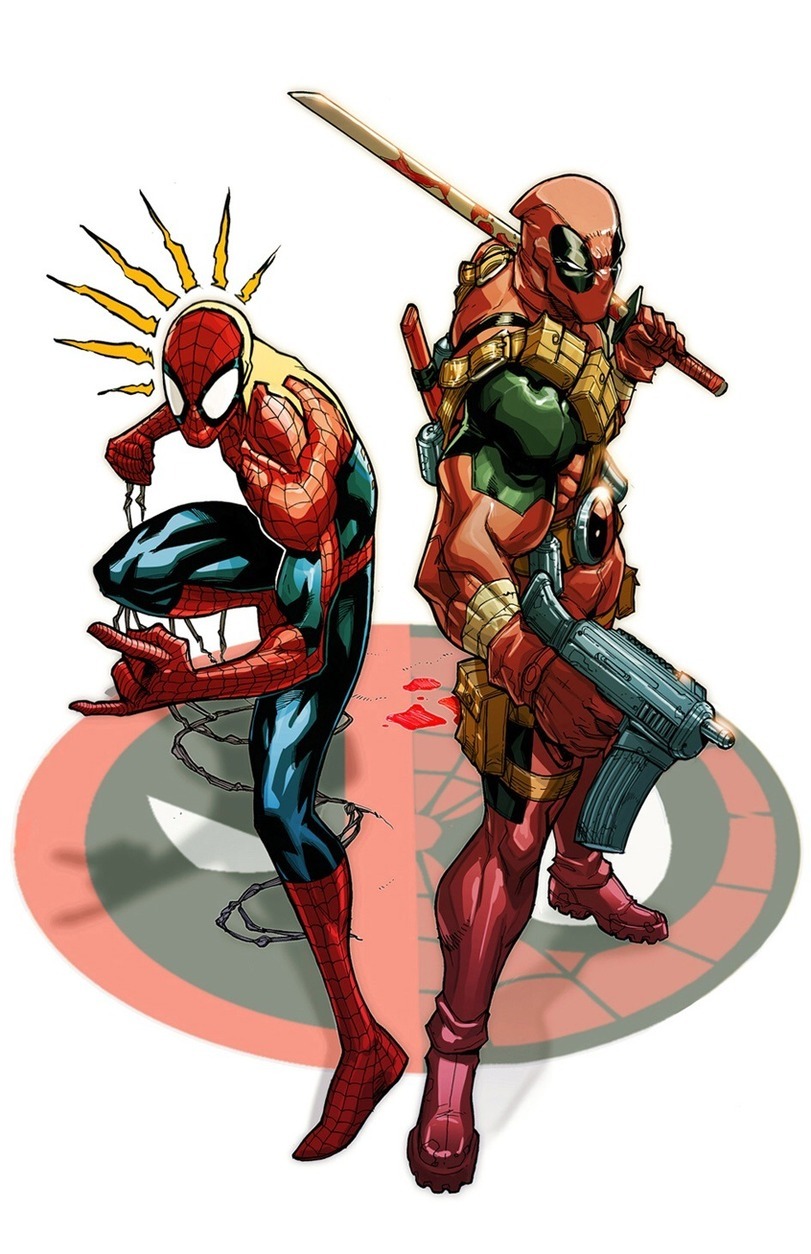 Longpost: Deadpool and Spiderman's Complicated Relationship - NSFW, Deadpool, Spiderman, Art, Longpost