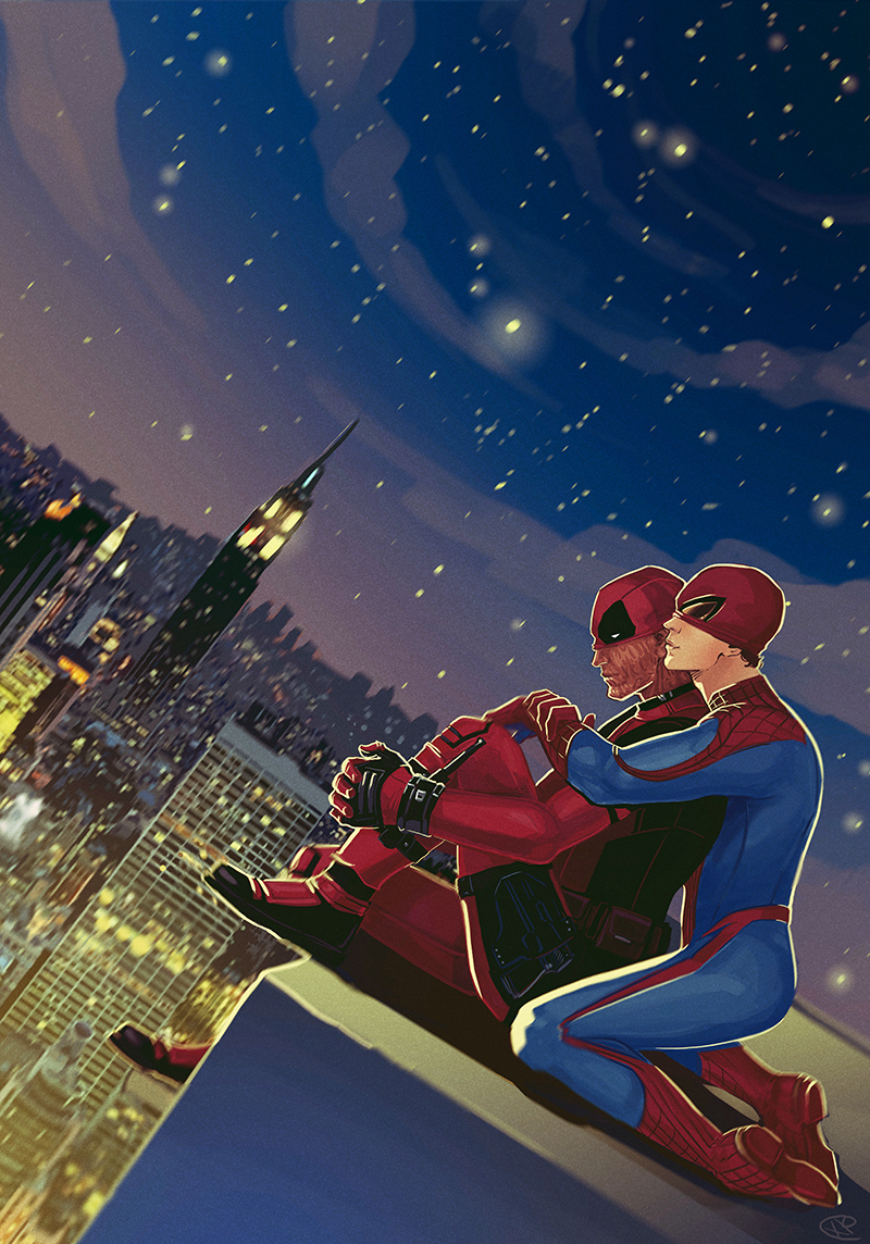 Longpost: Deadpool and Spiderman's Complicated Relationship - NSFW, Deadpool, Spiderman, Art, Longpost