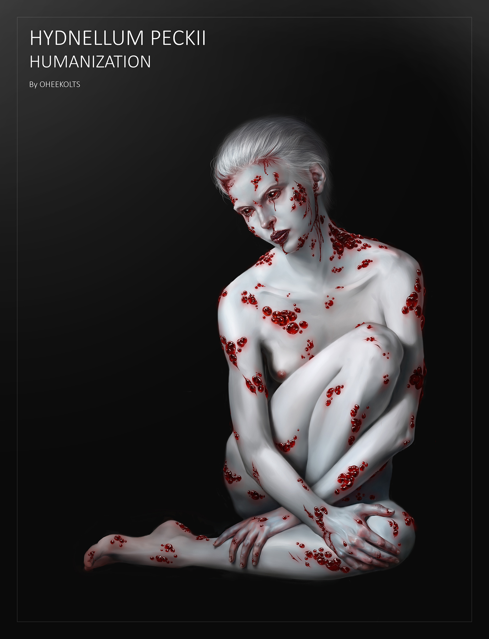 Humanization of the fungus Bloody Tooth - NSFW, My, Humanization, My, Creation, Art, Drawing, SAI, Art, Computer graphics