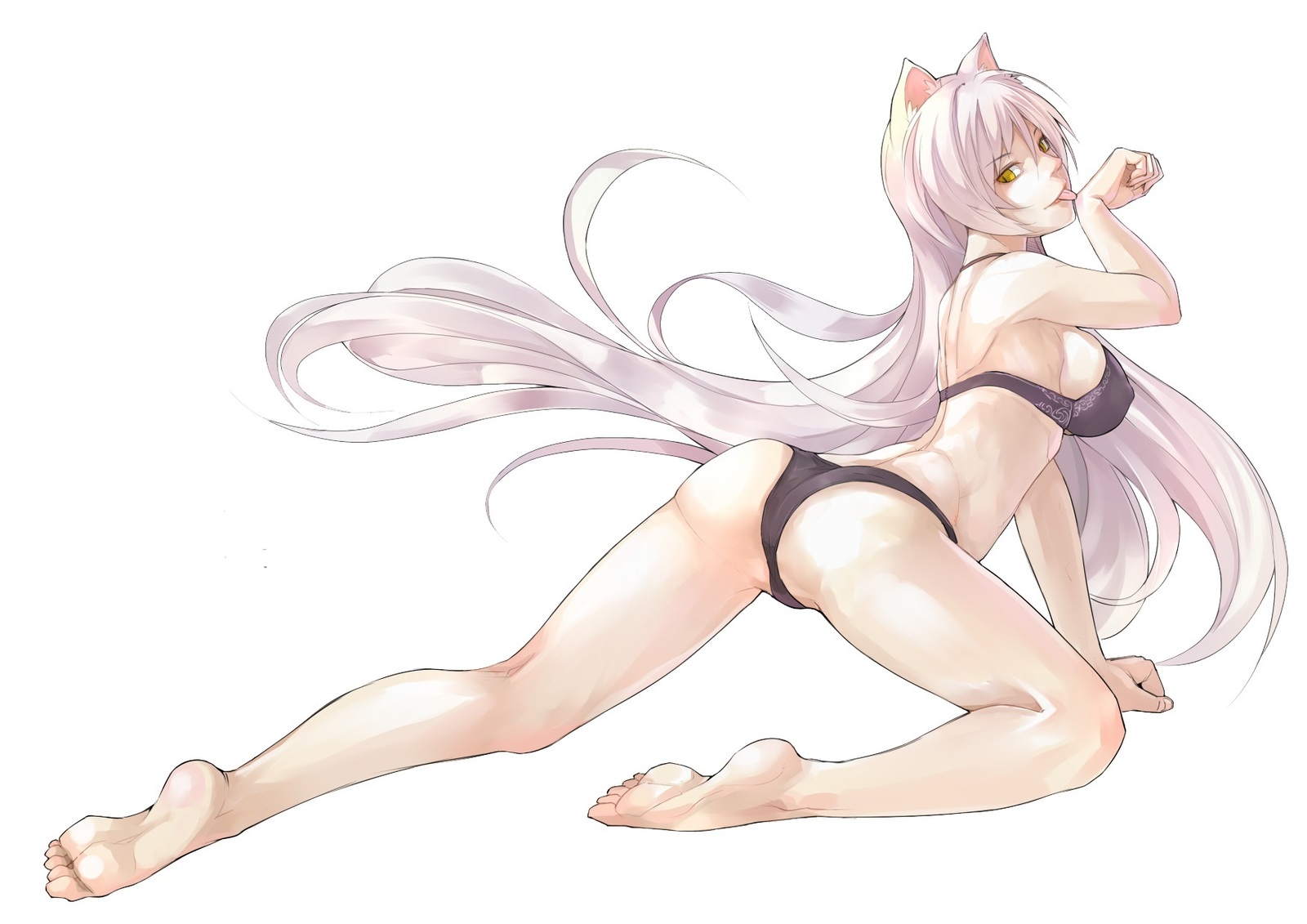 Tsubasa Hanekawa - NSFW, Nekomonogatari, , Bakemonogatari, Anime art, Anime, Neko, Anime original, Hanekawa tsubasa