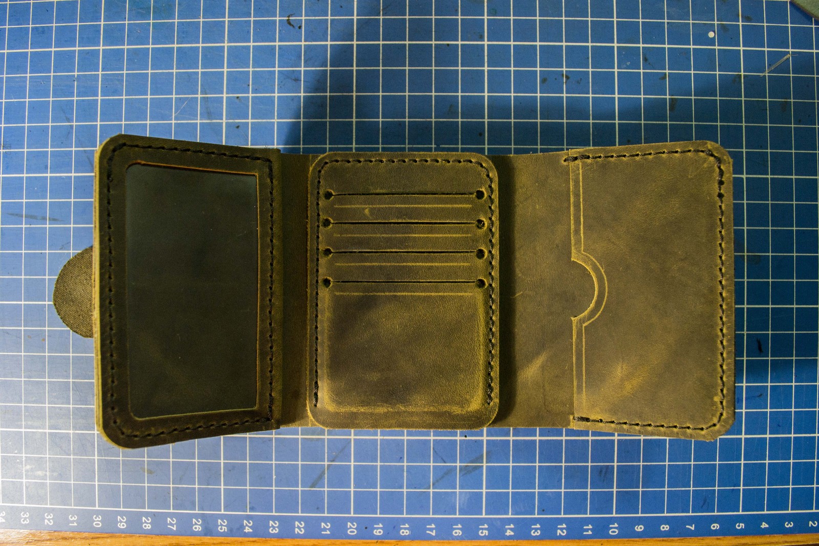 Compact leather wallet. - My, My, Longpost, Leather, Hobby, With your own hands, Wallet, Leather