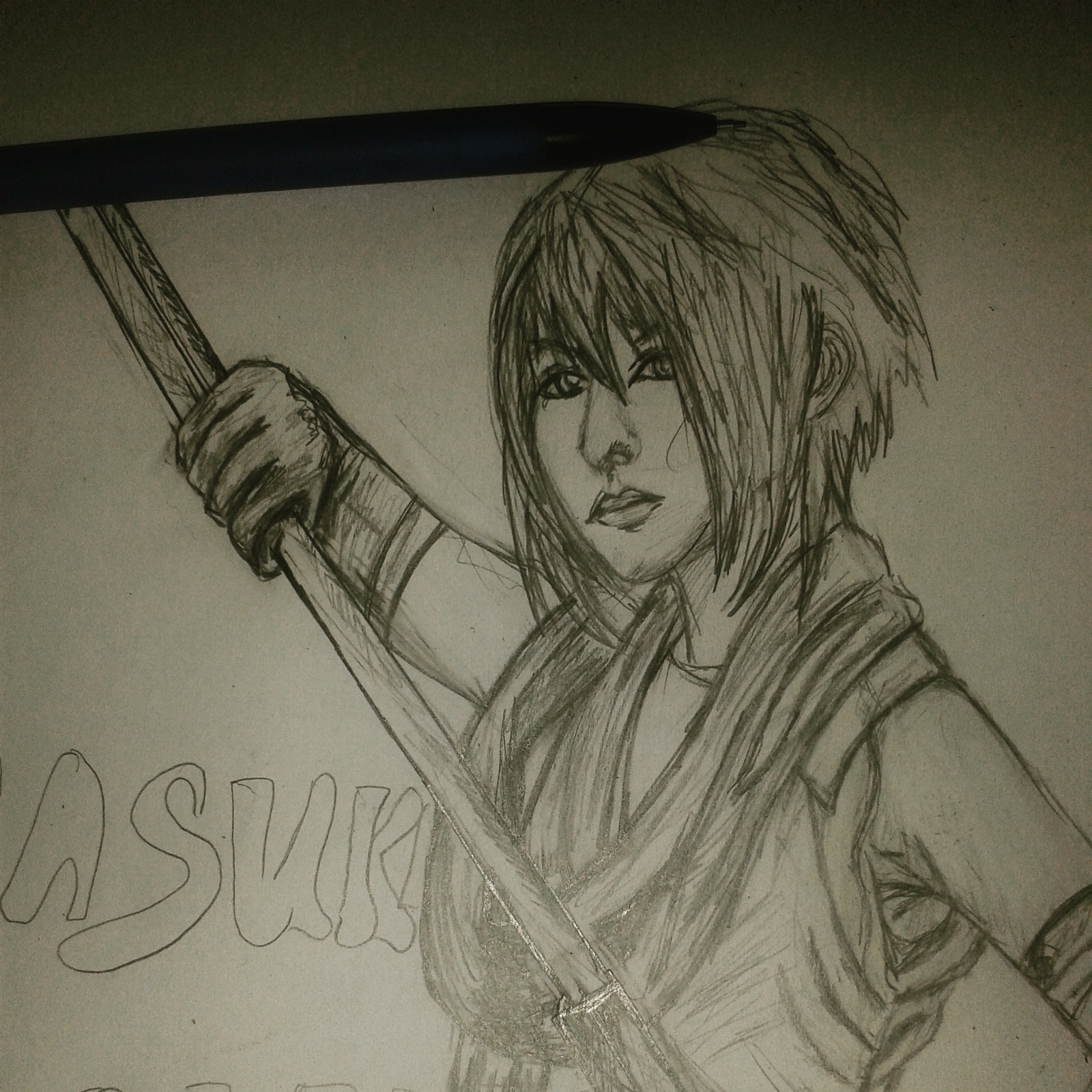 My drawing of sasuke uchiha - My, Naruto, Just learning, Studies