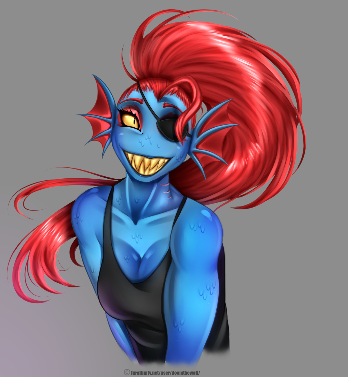 Undyne в исполнении художника DoomtheWolf | Пикабу