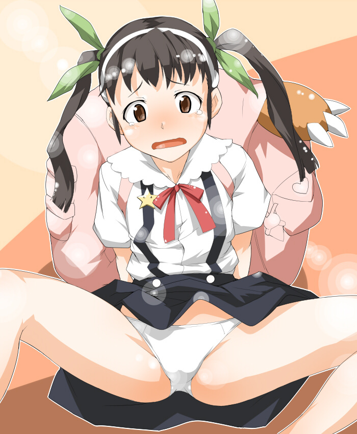 Snail. - NSFW, Anime, Anime art, Monogatari series, , Hachikuji Mayoi, Swimsuit, Pantsu, Breast, Longpost