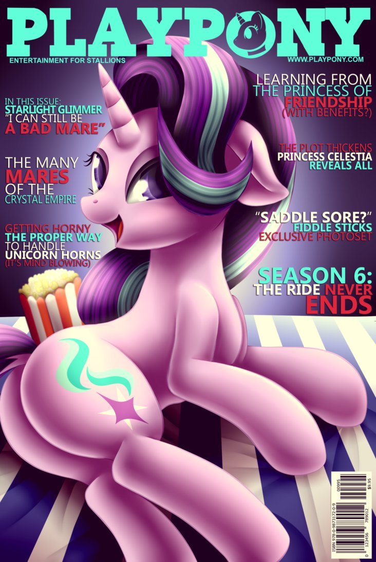 Playpony: Starlight - NSFW, My little pony, Starlight, Popcorn, Sunbed, MLP Edge, Starlight Glimmer