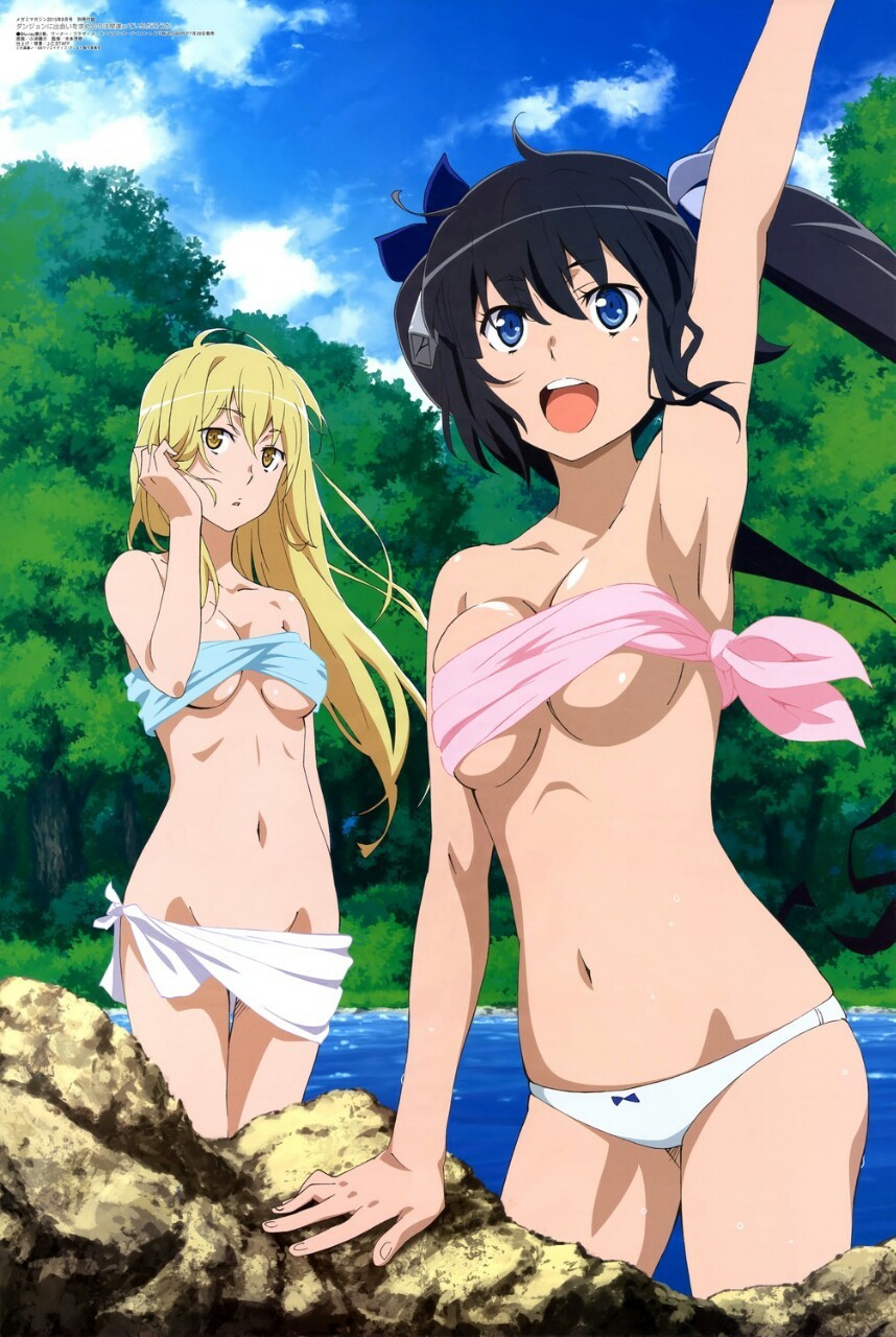 Isa and Hestia. - NSFW, Anime, Anime art, Danmachi, Aiz wallenstein, Hestia, Girls