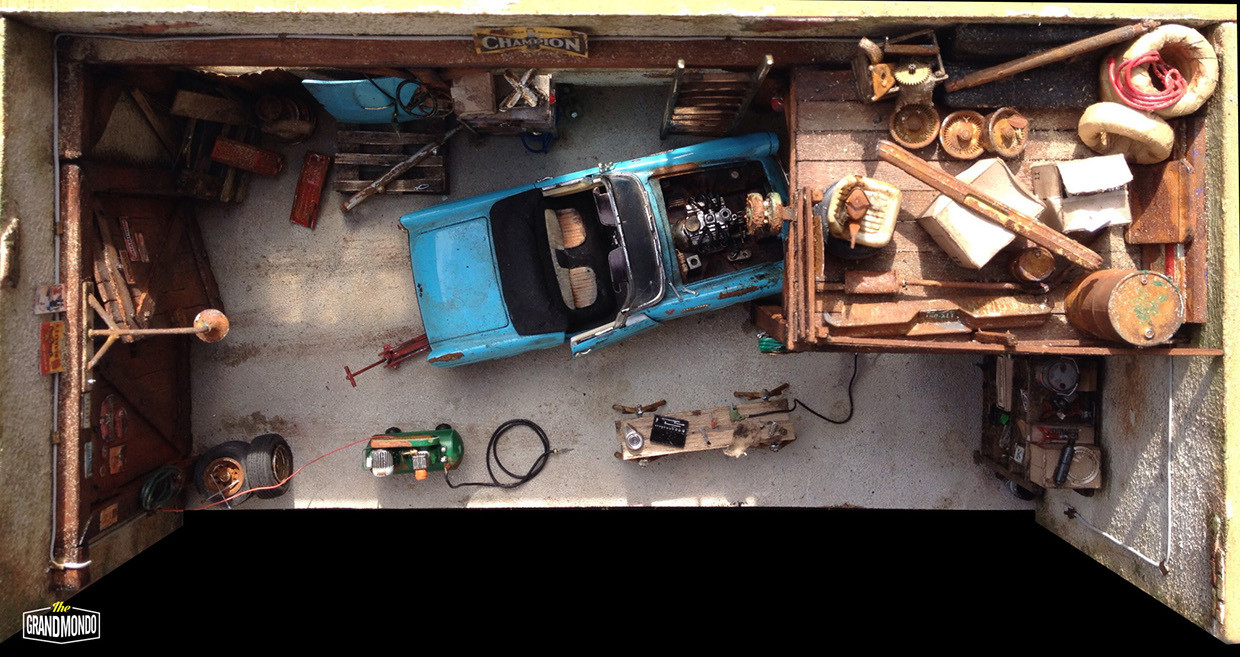 Garage Ford Thunderbird Convertible 1955 - Installation, Diorama, Ford, Thunderbird, Photo, Straight arms, Auto, Longpost