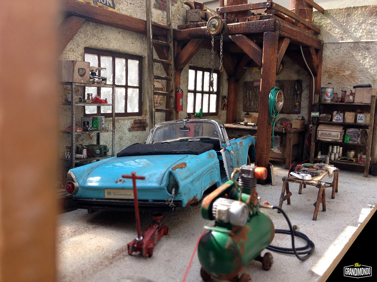 Garage Ford Thunderbird Convertible 1955 - Installation, Diorama, Ford, Thunderbird, Photo, Straight arms, Auto, Longpost