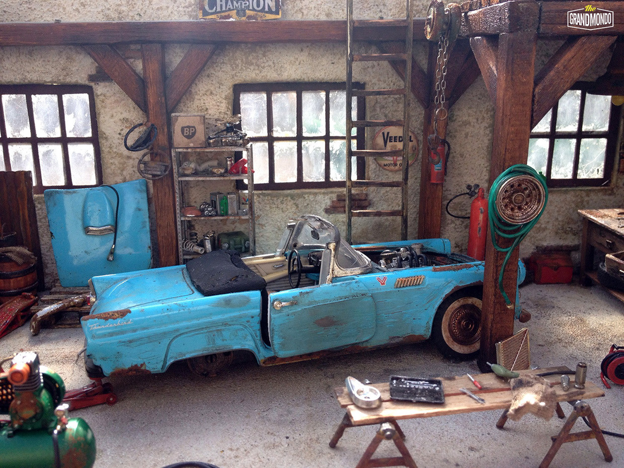 Garage Ford Thunderbird Convertible 1955 - Installation, Diorama, Ford, Thunderbird, Photo, Straight arms, Auto, Longpost