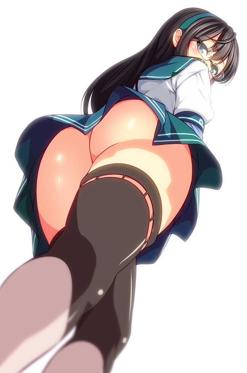 Anime Art - NSFW, Anime art, Anime, Ooyodo, Kantai collection, Booty, Megane