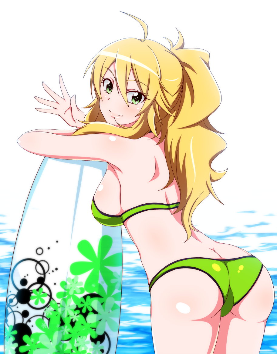 Anime Art - NSFW, Anime art, Anime, The idolmaster, Hoshii miki, Swimsuit, Booty