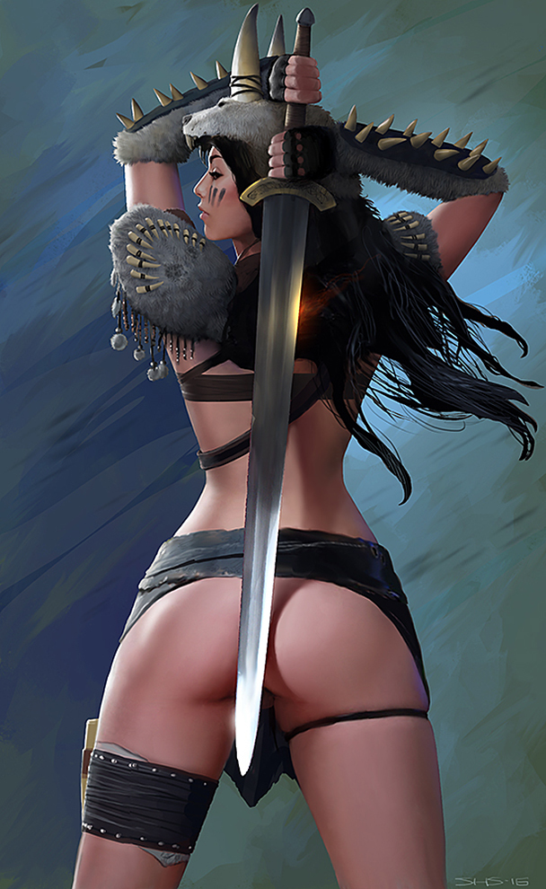 Barbarian. - NSFW, Barbarian, Girls, Booty, Sword