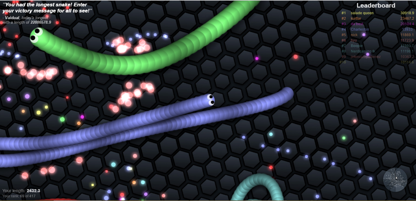 Slither.io или как убить время))) | Пикабу