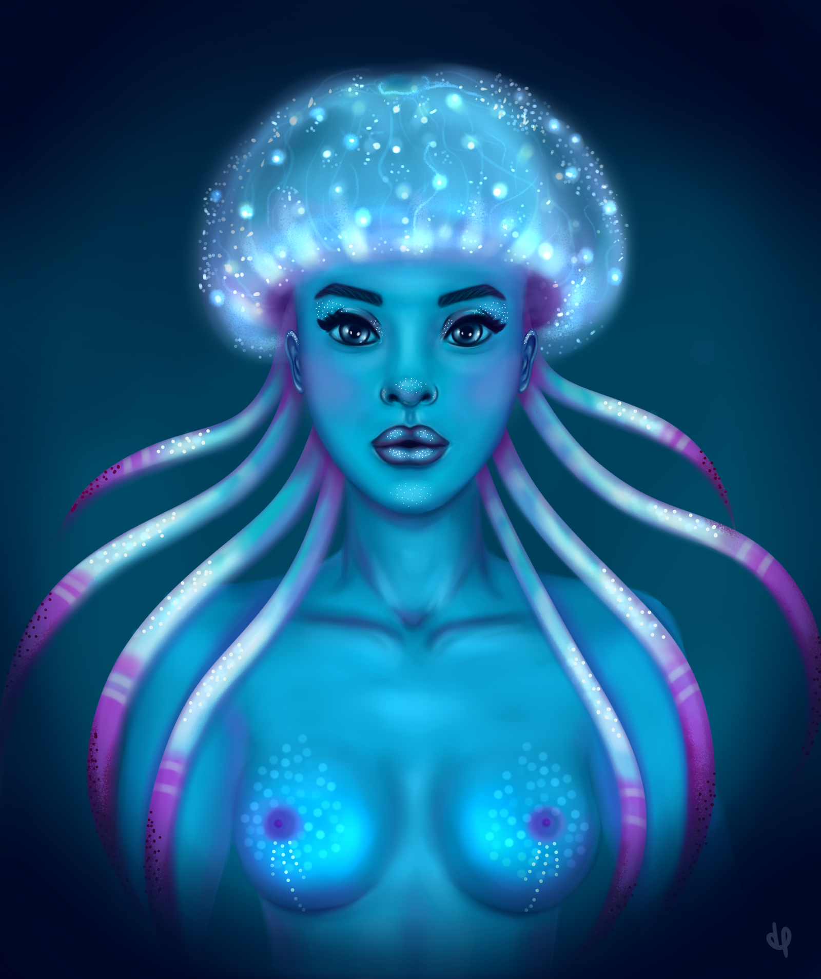 Jellyfish - NSFW, My, Drawing, Art, Jellyfish