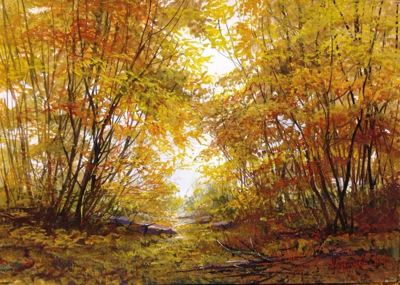 Russian landscapes in the work of the artist Vladimir Kulikov - Interesting, beauty, Landscape, Longpost, Nature, Creation, Drawing