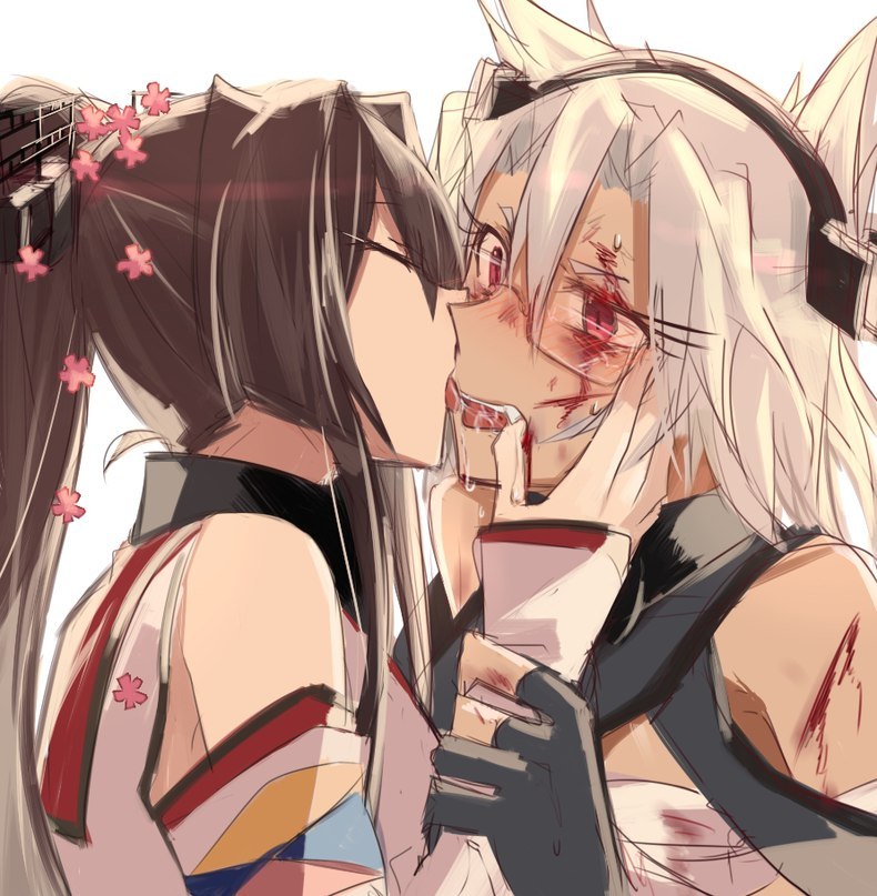 Kantai collection - NSFW, Kantai collection, Musashi, Yamato, Anime, Yuri