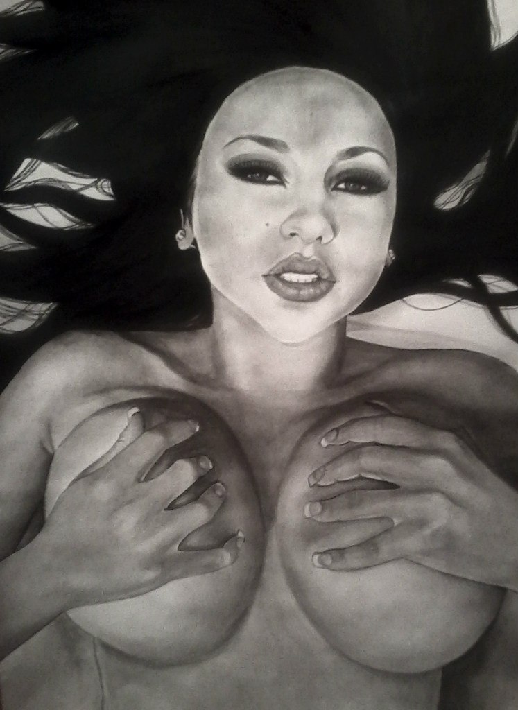 Audrey Bitoni. Watercolor. A3 format. - NSFW, My, , Portrait, Images, Watercolor, 