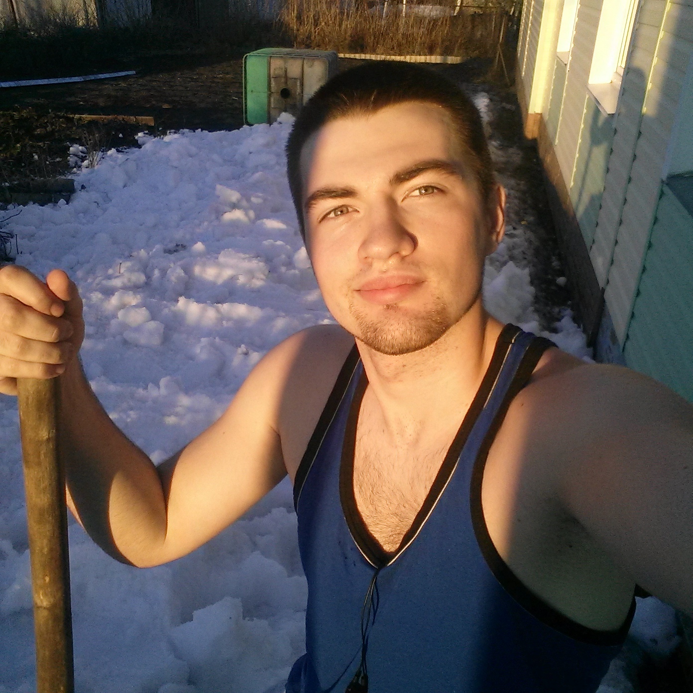 How to remove snow in the north. PS It's +20 outside, but it doesn't melt, it's an infection. - My, Summer, Snow, Heat