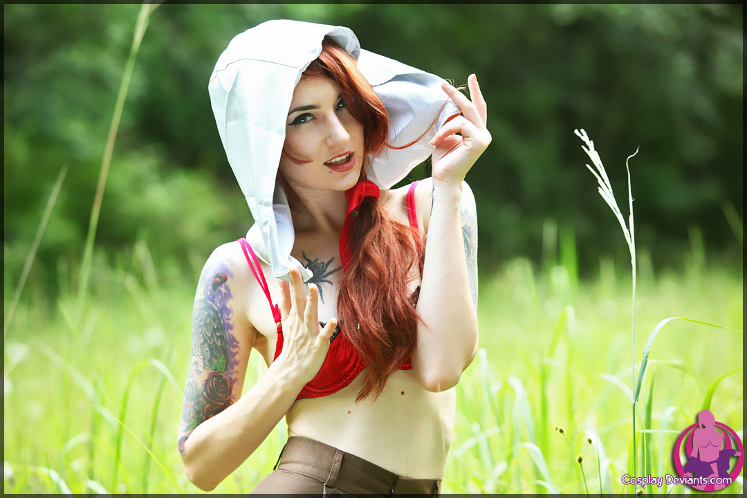 Ezio is no more... - NSFW, Cosplay, Assassins creed, Breast, Strawberry, , Tattoo, Inked, Underwear, Longpost