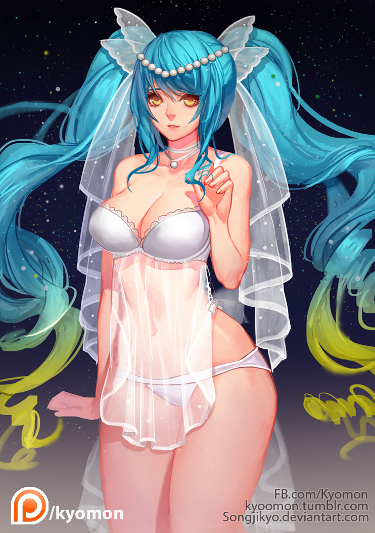 Bride Sona - NSFW, Аниме, Anime Art, League of Legends, Девушки, Нижнее белье