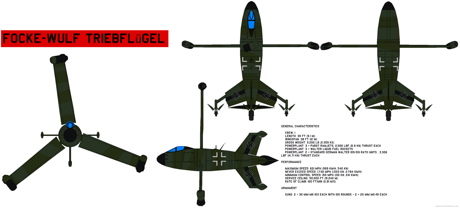 Focke-Wulf Triebflgel — проект истребителя вертикального взлёта и ...