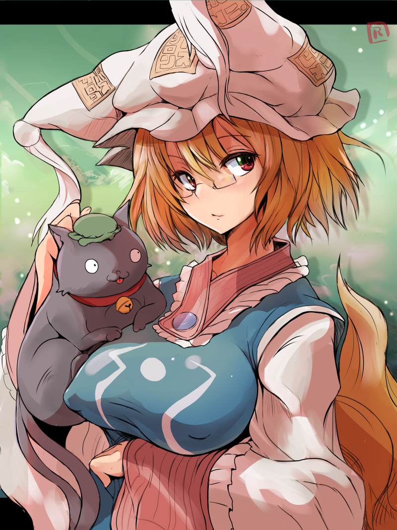 Chen... surprised. - Anime, Not anime, Anime art, Touhou, Yakumo ran, Chen, Ryuno, Chen (Touhou)