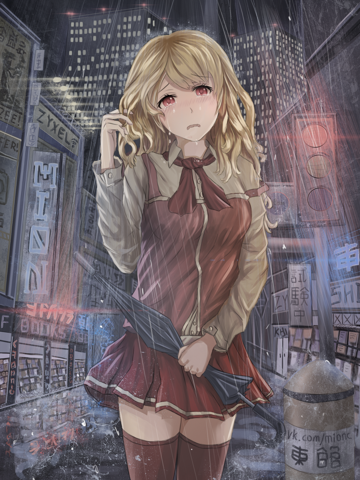 Anime Art Rain Girl | Пикабу