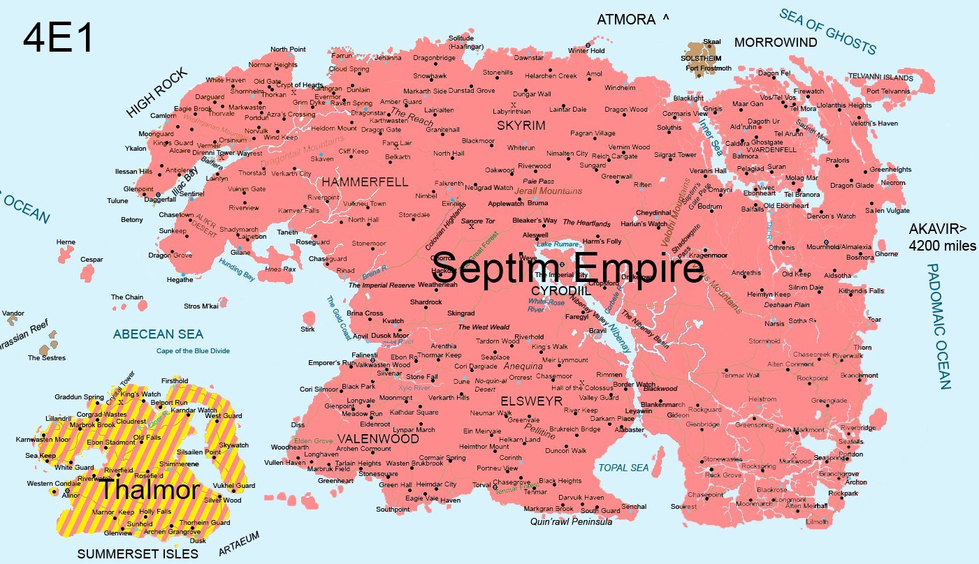 Политическо-географическая карта мира The Elder Scrolls от КонстантинаМиронова