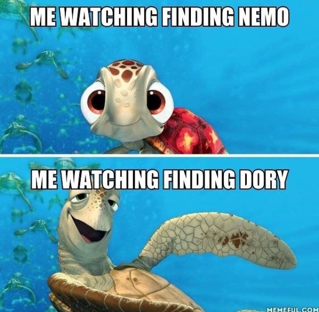 13 years later - 9GAG, Cartoons, Finding Dory, Picture with text