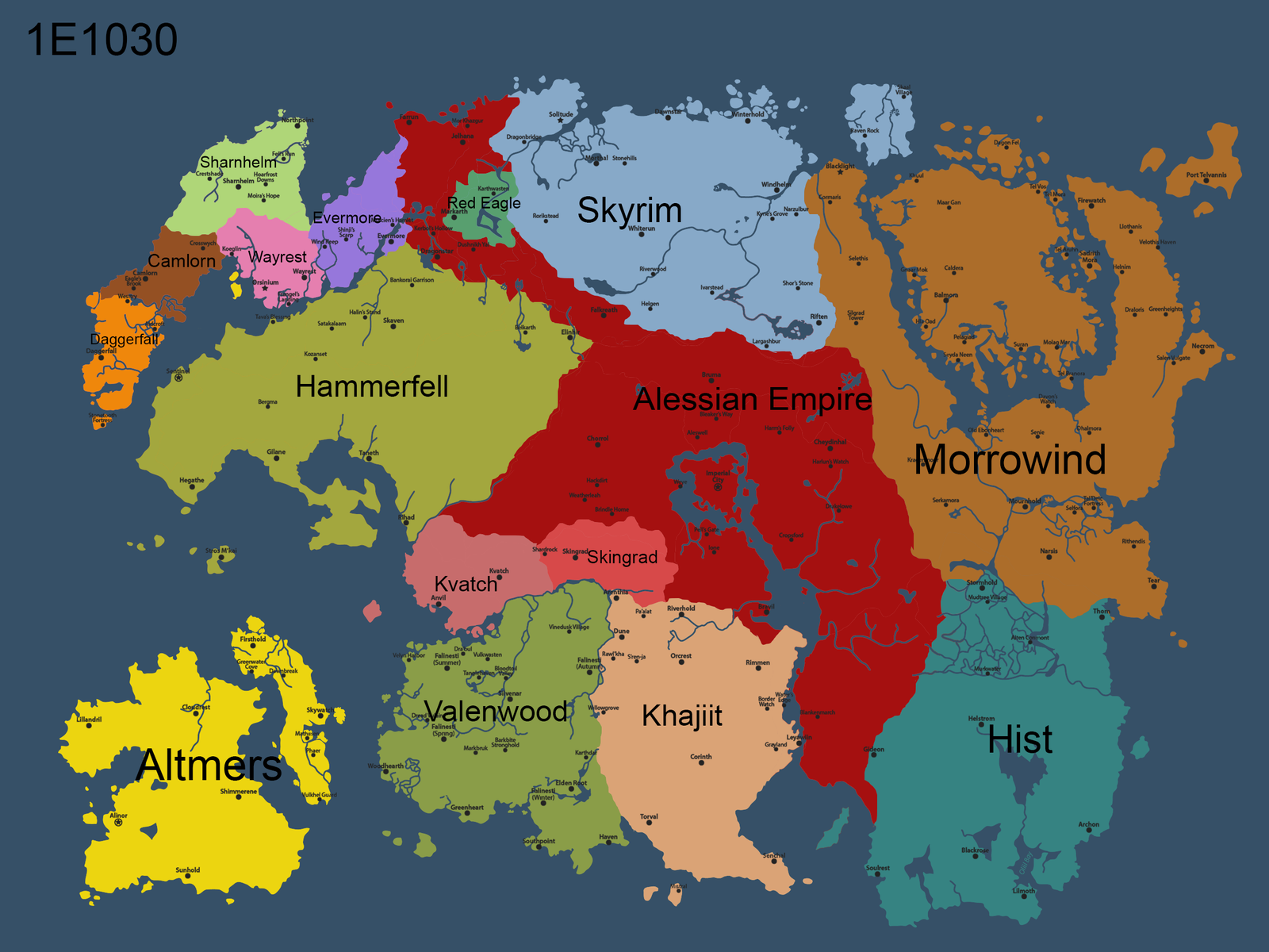 Политические карты Тамриеля II (-1Э 1030 - 1Э 2714)