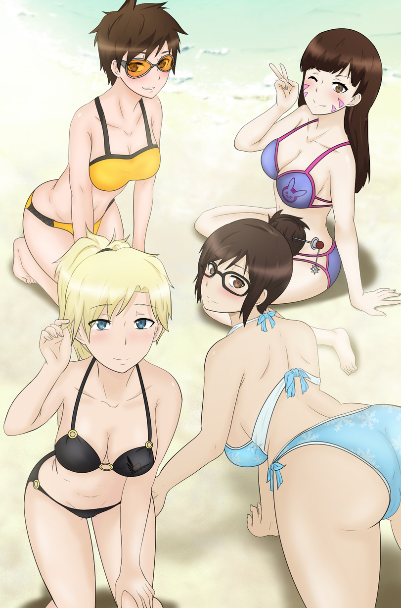 Overwatch Girls - NSFW, Pharah, Overwatch, Blizzard, Mercy, Mei, Genji, Symmetra, Widowmaker, Longpost