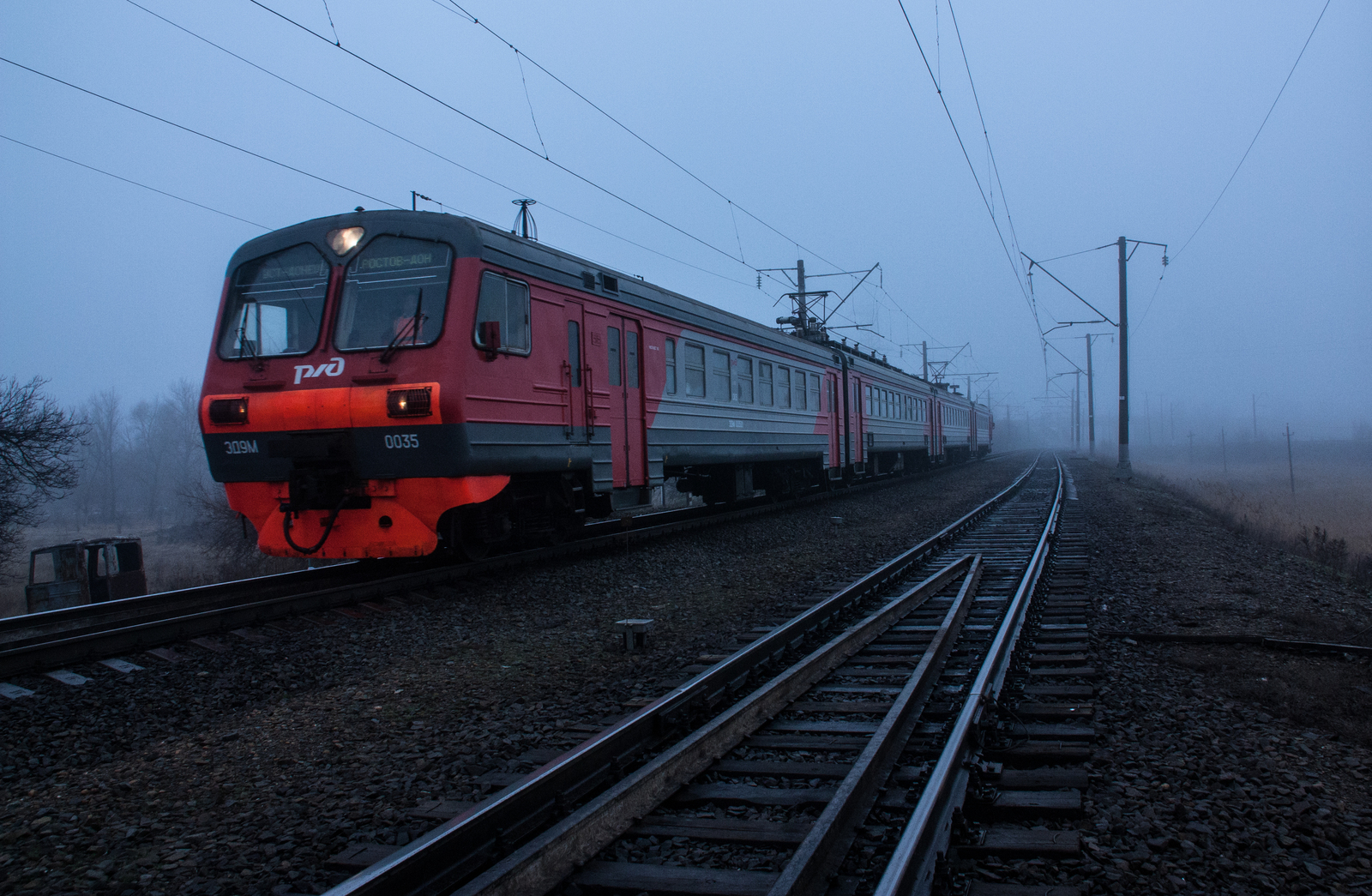 railway post - My, Photo, The photo, Russia, A train, Railway, Fog, My, Longpost