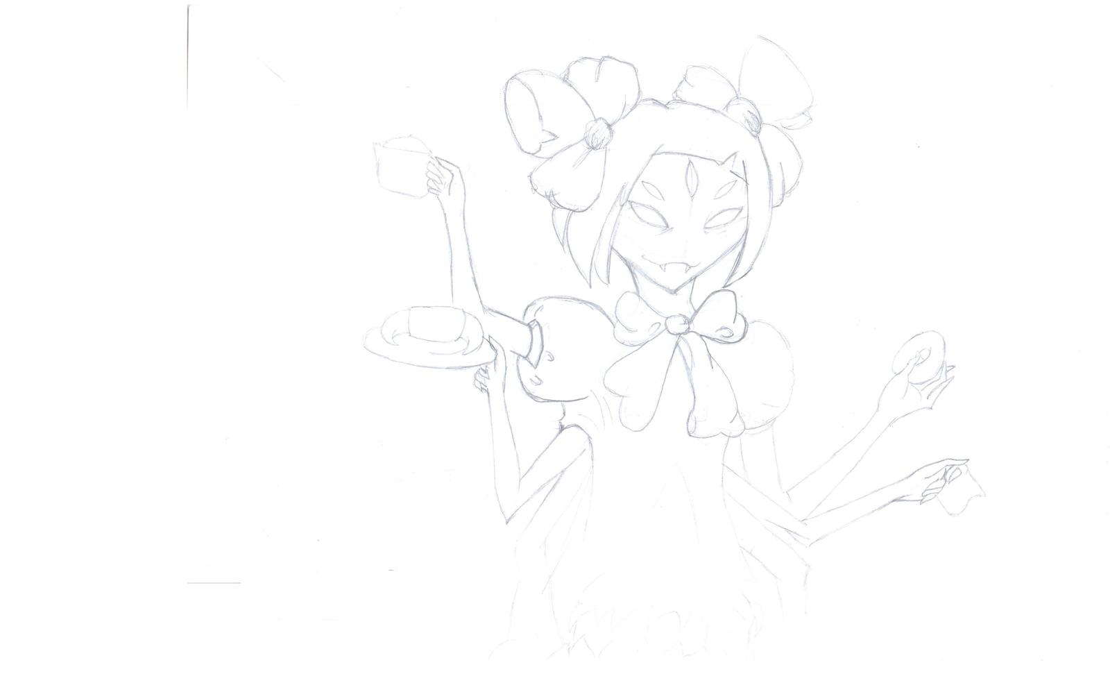 Muffet - My, Undertale, Muffet, Game art, Longpost