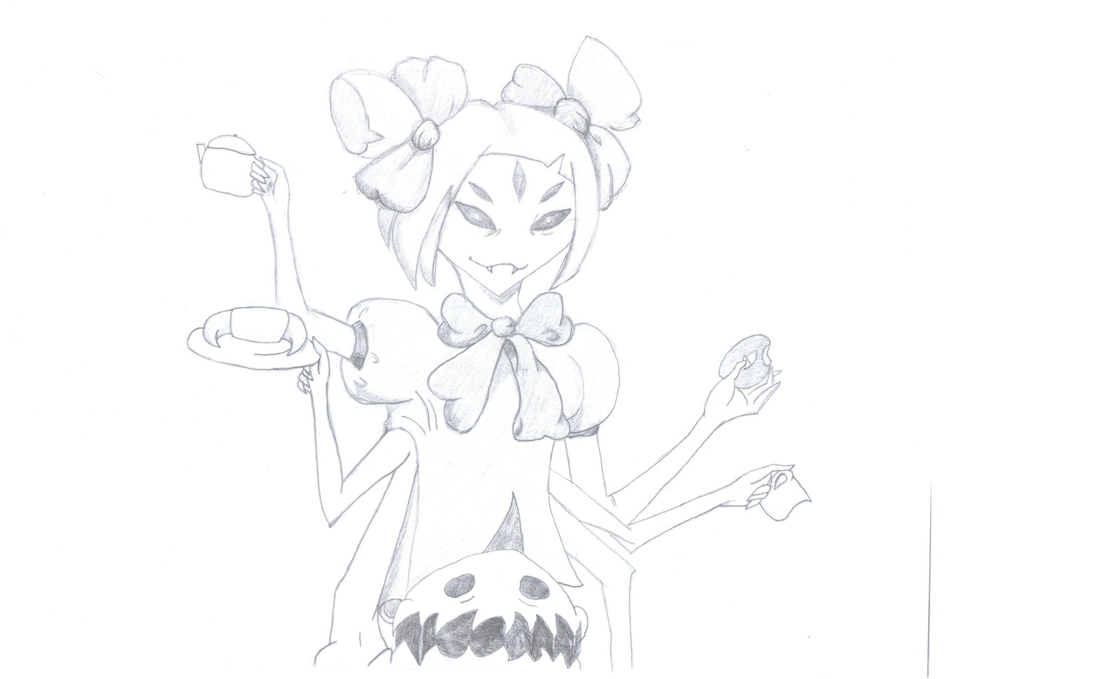 Muffet - My, Undertale, Muffet, Game art, Longpost