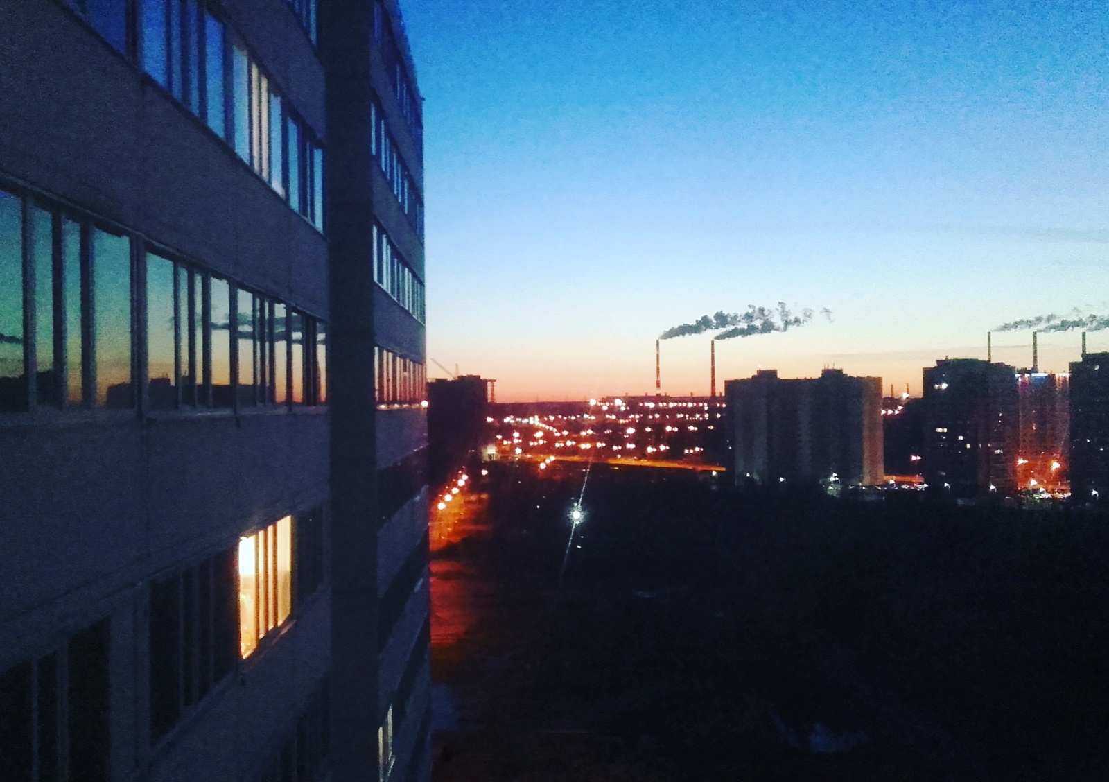 Evening surgut from a height of 10-16 floors. - My, Evening, Surgut, Longpost